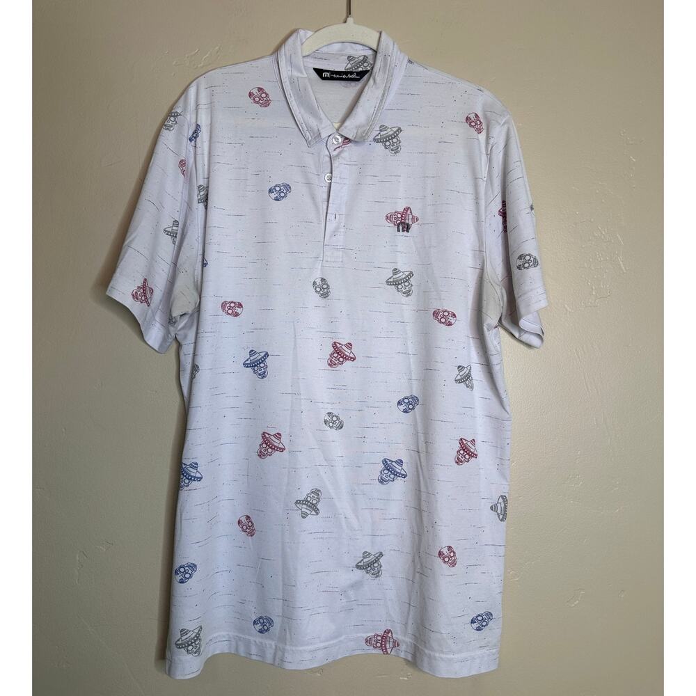 TravisMathew White Skull Mexicali Polo Shirt XL